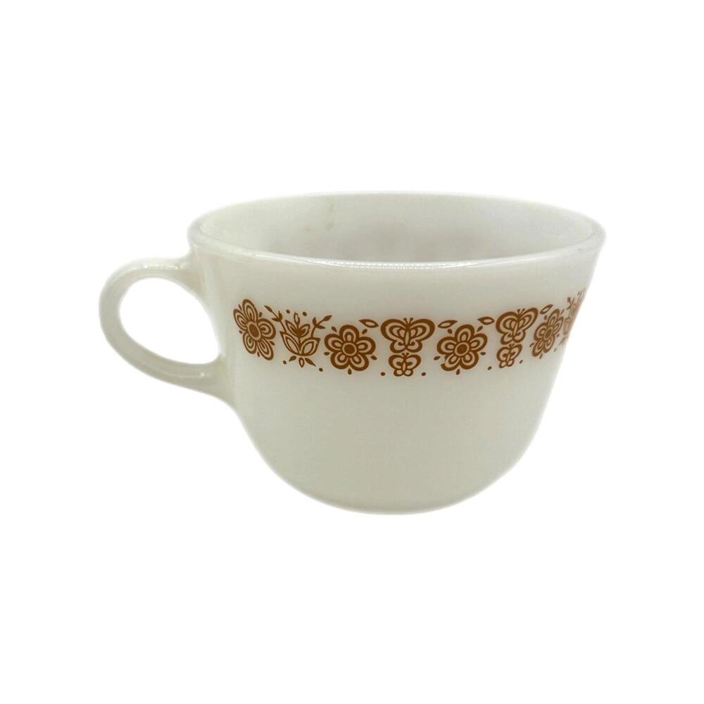 Vintage Pyrex Butterfly Gold Glass Tea Cup